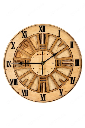 Skelett Holzwanduhr mit römischen Zahlen | Handgemachte Vintage
