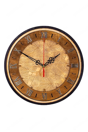 Wood Wall Clock | Handmade Wooden Clock with Roman Numerals |