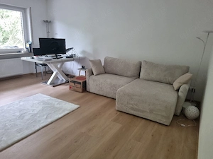 Moderne Couch mit Longchair in Creme Beige - sehr guter Zustand  Bild 2