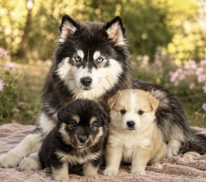 Pomeranian Pomsky Welpen süß verspielt 