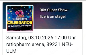 Nur noch 3 Diamant Tickets für die 90er Supershow 