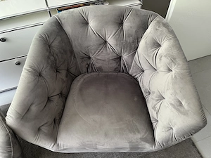 2 Lounge Sessel Actona Ria samt grau
