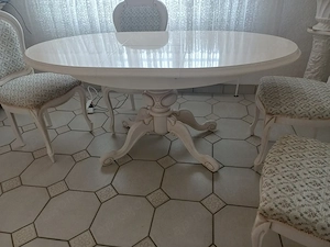 Elegante Esszimmergruppe   Tisch 120 160   80 cm + 4 Stühle Bild 2