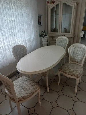 Elegante Esszimmergruppe   Tisch 120 160   80 cm + 4 Stühle