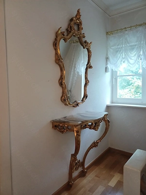Großer Wandspiegel mit Konsole   französischer Stilmöbel-Stil