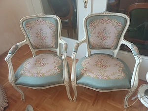 Elegante französische Stilmöbel   2 Sessel Sitzmöbel   floral