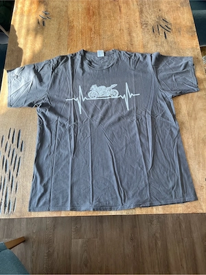 Motorrad Heartbeat Shirt Grau XXL
