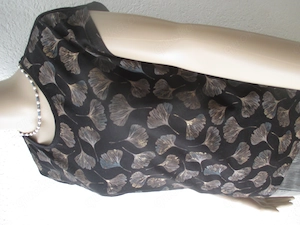 NEU Ginko Blätter Glitzer- Print Kurzarm T- Shirt MONTEGO Gr. 36- 38  S schwarz gold 