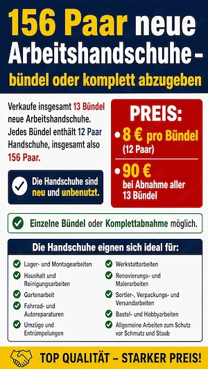 156 Paar neue Arbeitshandschuhe   bündel oder komplett abzugeben