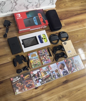 Nintendo Switch V2 spielkonsole und 10 spiel 