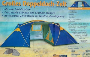 ZELT: Großes Doppeldach-Zelt für 4-6 Personen