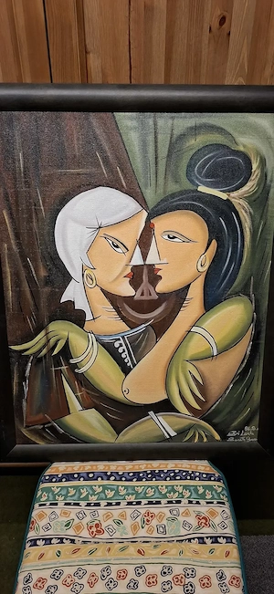 Gemälde Sigiriya freska  Kubistisch