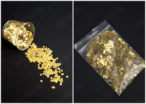 Bastelflocken goldfarben quadratisch 3 x 3 mm im Beutel