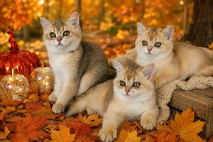 BKH Kitten Baby Hauskatze Britische Kurzhaar golden blue creme  Junge Mädchen