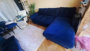 Ecksofa Eckcouch dunkel blau