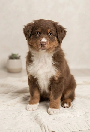 Austrailan Shepherd  Welpe Red Tri Rüde sucht noch ein Zuhause