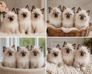 Ragdoll-Kätzchen bereit für ihr neues Zuhause