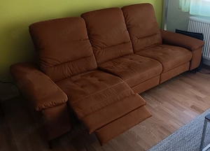 3-Sitzer-Wohnlandschaft, Fleckenschutz, 2Jahre, so gut wie neu mit einem motorisierten Relexsessel Bild 4