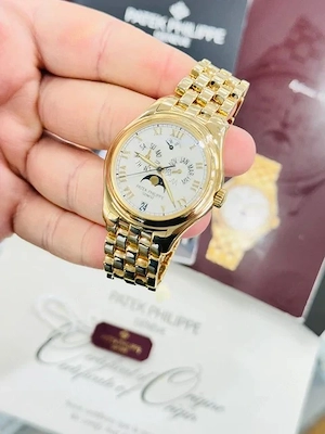 Patek Philippe Grand Complications 18K Gelbgold Weiß Uhr 5036 1J Papiere