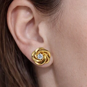 Ohrstecker mit je einem Brillanten 0,08 ct. in 585er-Gelbgold