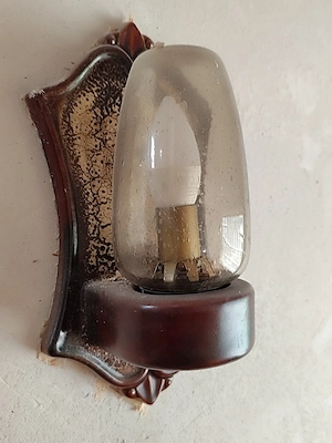 Hausauflösung: 2 Wandlampen Keramik + Glas
