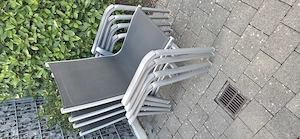 Gartenstuhl, Terassenstuhl, 4 Stück, Marke Thule, gebraucht, Alufarbe,