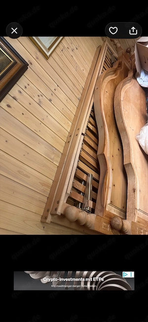 Massives Holzbett mit Lattenrost .Abholung Wochenende 