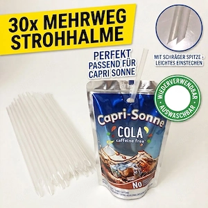Mehrweg Strohhalme passend für Capri Sonne | Capri Sun |14cm | Wiederverwendbar