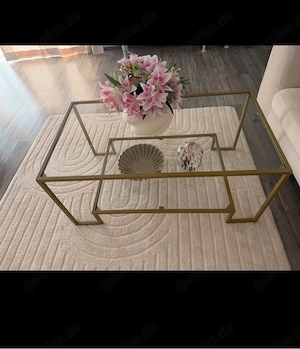 elegantes 3set möbel set gold-glas