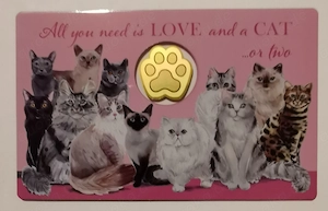 Goldmünze in Coincard "Katzen" 1 1000 oz 999er Feingold, nur 50.000 Stück!