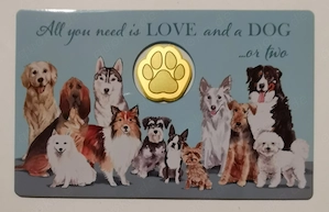Goldmünze in Coincard "Hunde" 1 1000 oz 999er Feingold, nur 50.000 Stück!