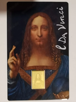 Goldbarren "Leonardo da Vinci - Salvator Mundi" in Coincard, 1 1000 oz 999er Feingold