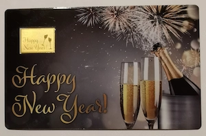 Feingold Barren in Coincard "Happy New Year" .999er Gold, 1 1000 oz Auflage nur 50.000 Stück!