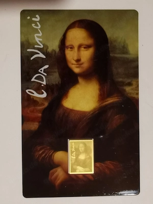 Goldbarren "Leonardo da Vinci - Mona Lisa" in Coincard, 1 1000 oz 999er Feingold
