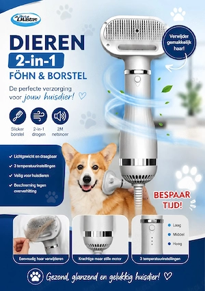 Föhn- und Bürstenaufsatz für Haustiere