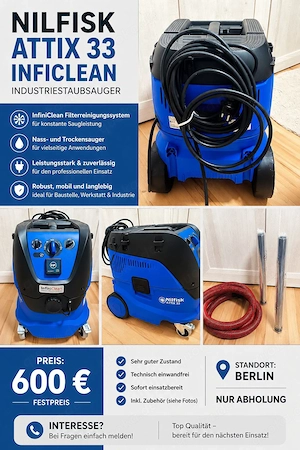 Nilfisk ATTIX 33 InfiniClean Industriesauger   NEU & UNBENUTZT