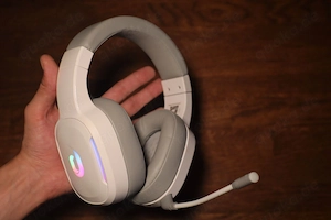 Gaming Headset RGB Beleuchtung Weiß Mikrofon Neuwertig