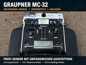 Graupner mc-32 HoTT mit Weatronic-Modul und Senderpult