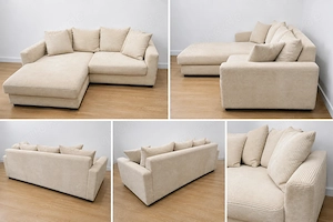 NEUES Home24 Ecksofa Cord Beige 235x175 cm Bild 2