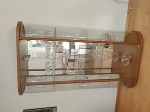 Edle Glasvitrine, Kirschbaum mit Spiegel 174 x 97 cm