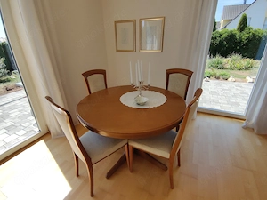 Esstisch mit 4 Stühlen, Kirschholz massiv, modern, elegant