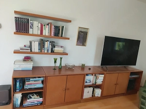 Wohnzimmerschränke Kirschbaum, 6x Elemente 3,50 m breit + Regale