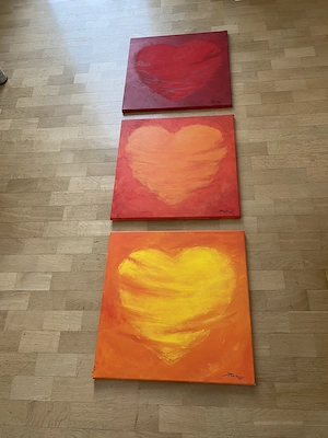 Bilder Herzen drei Stück
