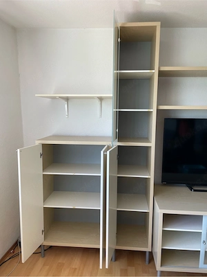 Große Regalwand   Schrankwand fürs Wohnzimmer   Birke-Nachbildung Bild 2