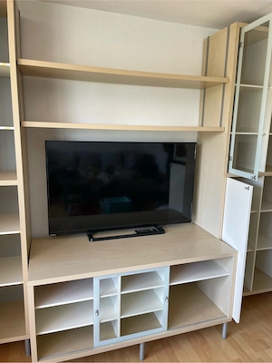Große Regalwand   Schrankwand fürs Wohnzimmer   Birke-Nachbildung Bild 4