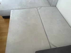Polstercouch hellgrau dunkelgrau   ausziehbar und mit Kissen Bild 4