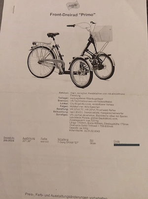 Primo Frontdreirad   Wie neu, bereit für die nächste Testfahrt!