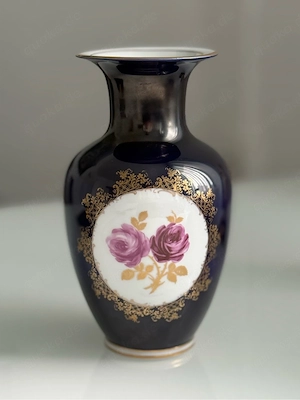 Porzellanvase Echt Kobalt Reichenbach
