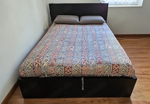 MALM Bett 140x200 cm mit Stauraum + Matratze + Bettdecke