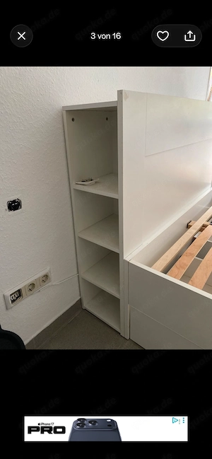 Bett 140   200 cm   weiß   inkl. NEUEM Lattenrost Bild 4